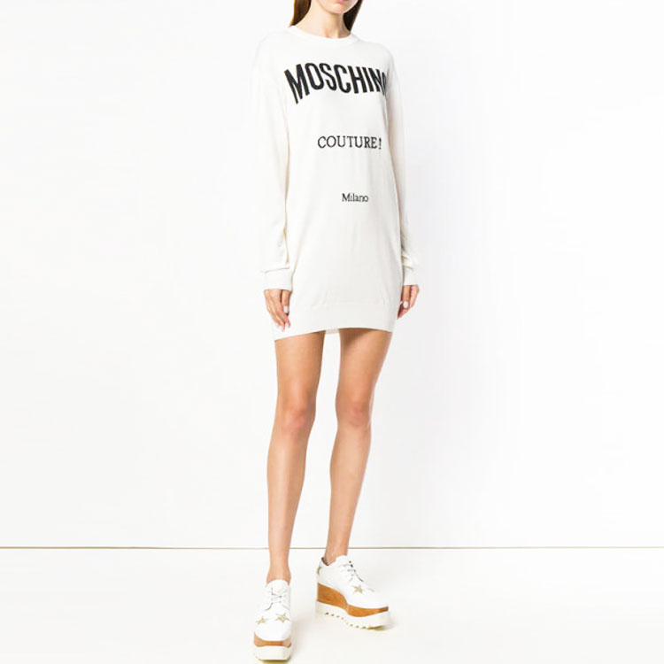 Purchase (W) MOSCHINO Baju Panas Putih Grafik Kartun. EA0907-0504-2001