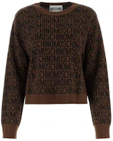 Order (Women) MOSCHINO All-Over Logo Brown Crewneck Long Sleeve Sweatshirt Women. A0902-7700-1103