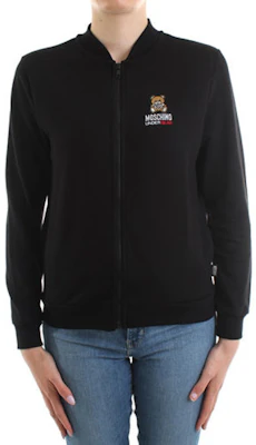 (Women) Moschino Black Bear Logo Zip Jacket from Underwear Collection Z-A1708-9012-0555 Purchase (Women) Moschino Black Bear Logo Zip Jacket from Underwear Collection Z-A1708-9012-0555