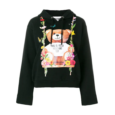 (Women) MOSCHINO Black Hoodie Sweatshirt D-T1703-0427-1555