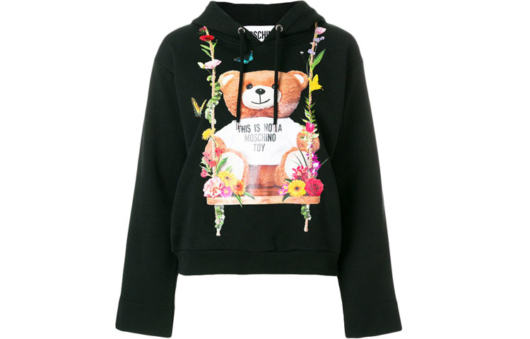 Order (W) 모스키노 블랙 후드 스웻셔츠 D-T1703-0427-1555