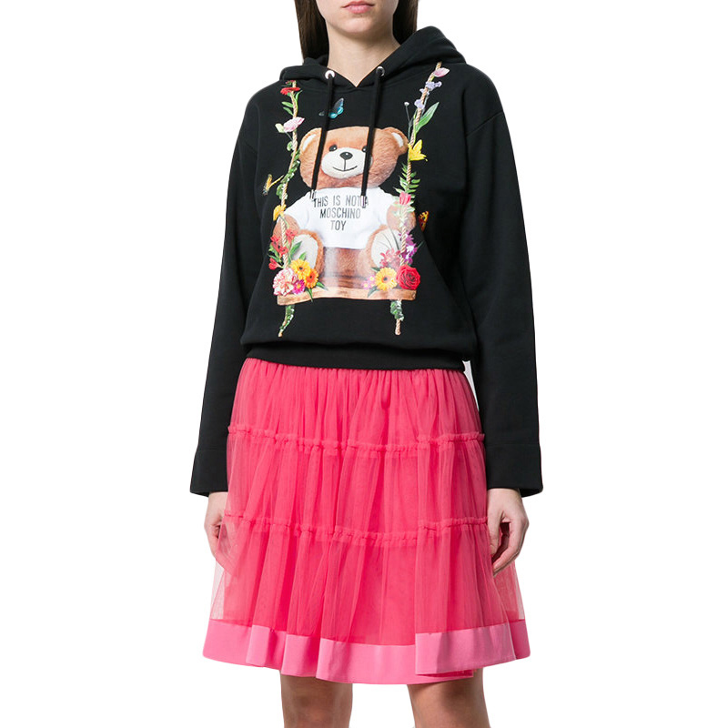 Lookbook (W) 모스키노 블랙 후드 스웻셔츠 D-T1703-0427-1555