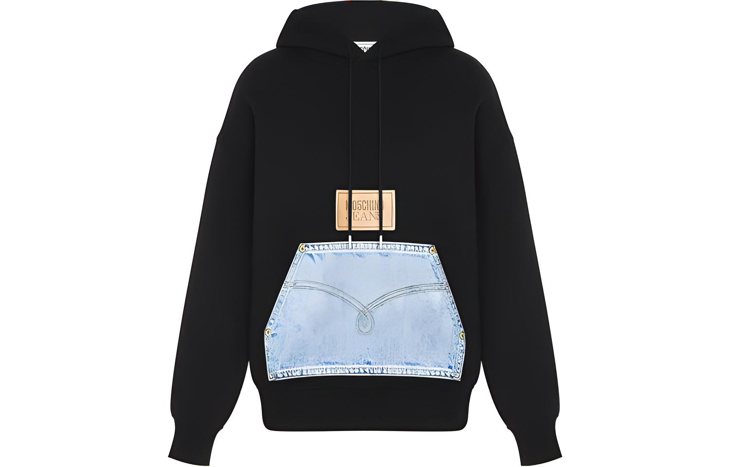 (Women) Moschino Black Letter Print Casual Hoodie AEF232K2A17228756