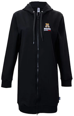 (Women) Moschino Black Long Hoodie Jacket with Teddy Bear Design A1715-9001-0555 Order (Women) Moschino Black Long Hoodie Jacket with Teddy Bear Design A1715-9001-0555