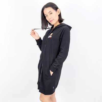(Women) Moschino Black Long Hoodie Jacket with Teddy Bear Design A1715-9001-0555 Purchase (Women) Moschino Black Long Hoodie Jacket with Teddy Bear Design A1715-9001-0555