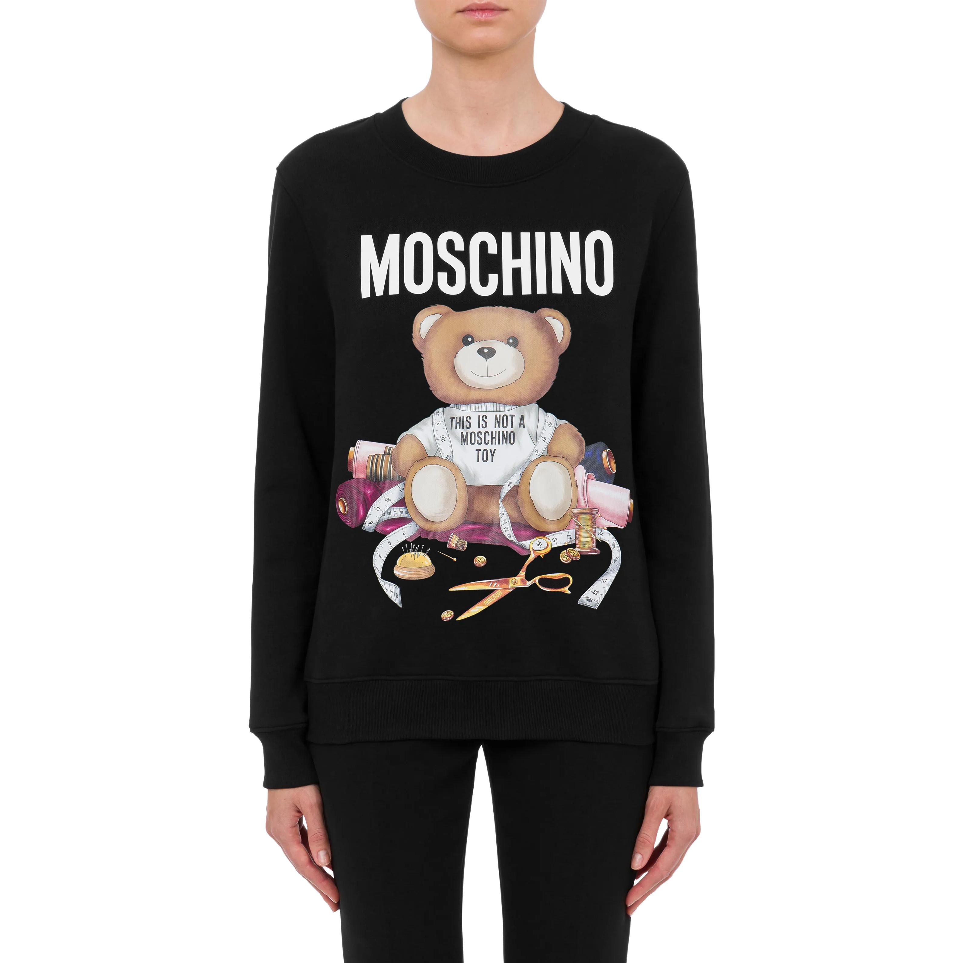 Lookbook (W) Sudadera Negra Moschino con Estampado de Logo de Oso A1706-5528-1555