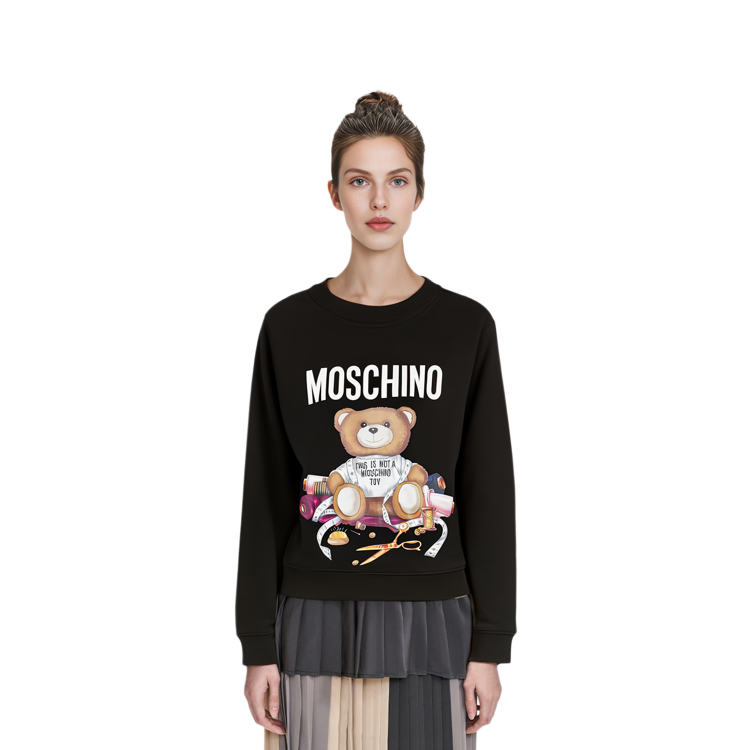 Purchase (W) Sudadera Negra Moschino con Estampado de Logo de Oso A1706-5528-1555