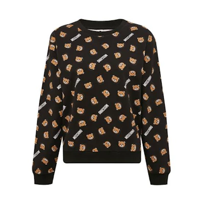 (Women) Moschino Black Teddy Bear Print Cartoon Sweatshirt A1723-9017-1555