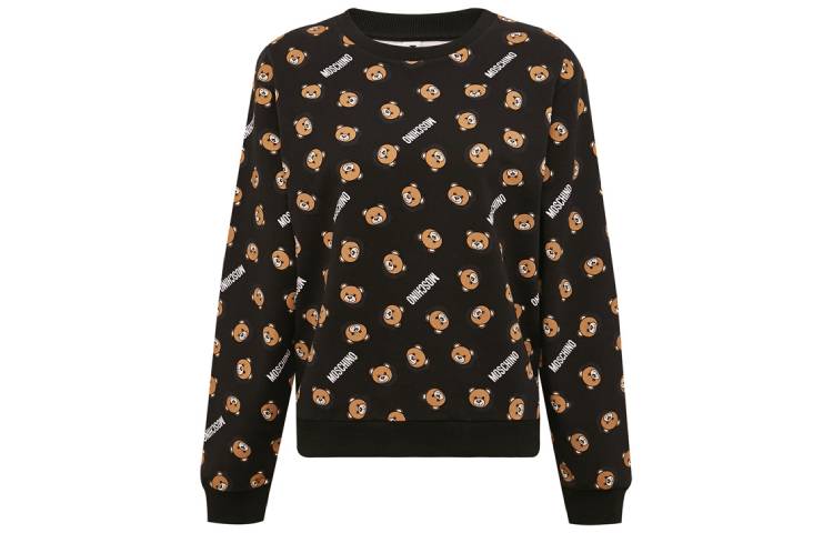 Order (Women) Moschino Black Teddy Bear Print Cartoon Sweatshirt A1723-9017-1555