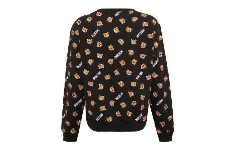 Lookbook (Women) Moschino Black Teddy Bear Print Cartoon Sweatshirt A1723-9017-1555