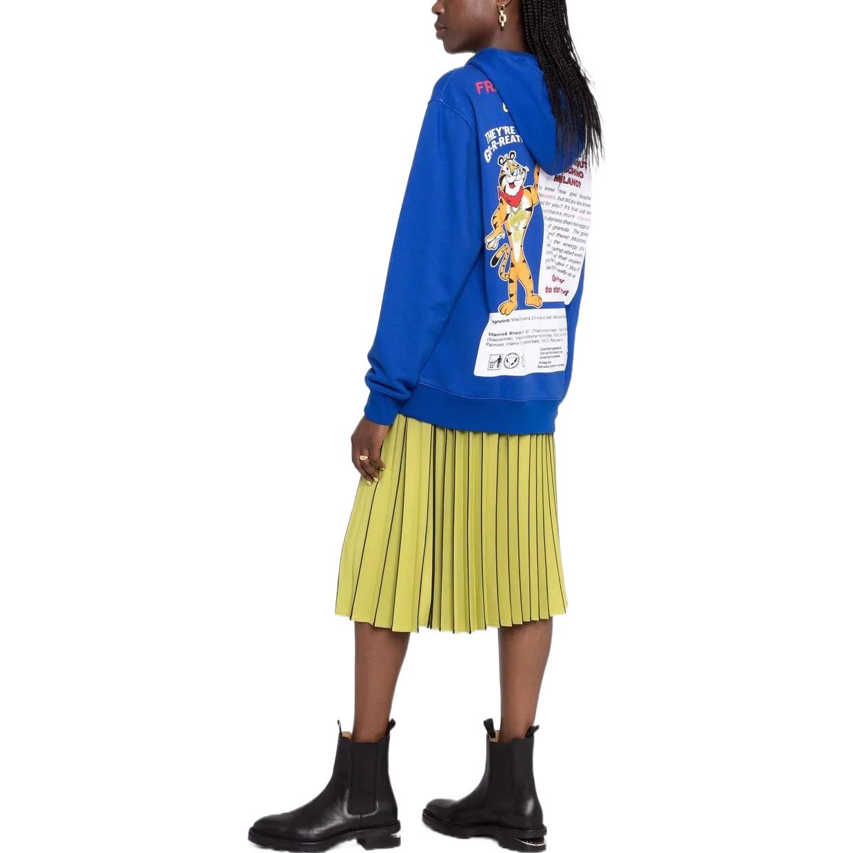 Shop (Women) Moschino Blue Cartoon Letter Print Pullover Sweatshirt A1777-1027-1299