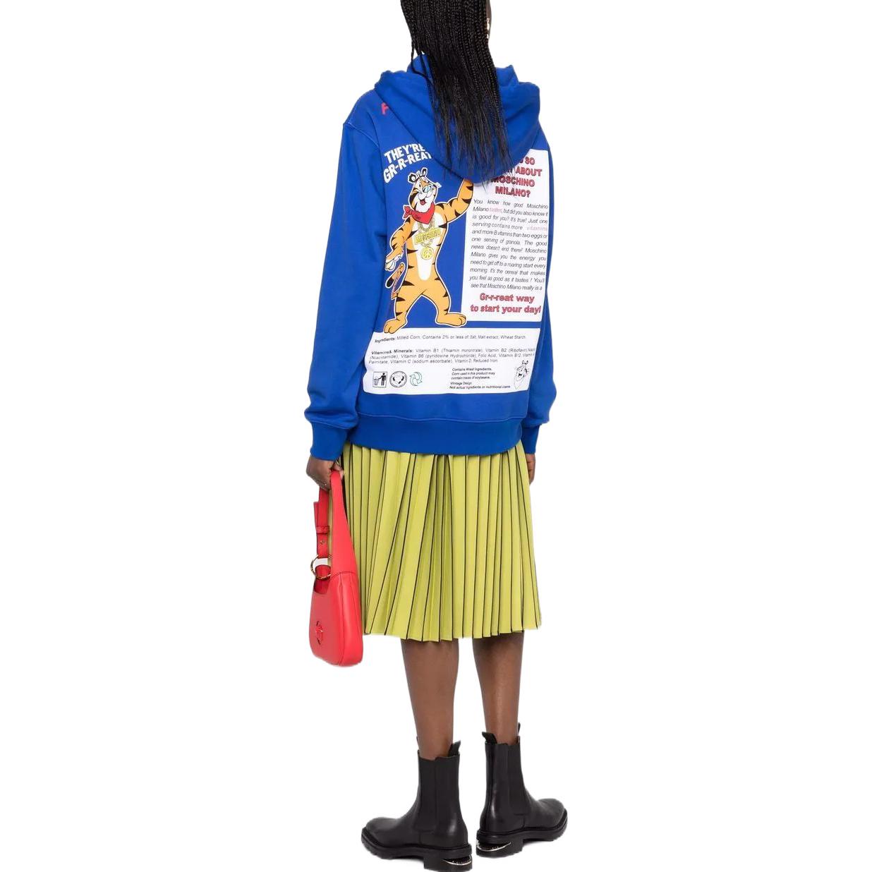 Purchase (Women) Moschino Blue Cartoon Letter Print Pullover Sweatshirt A1777-1027-1299