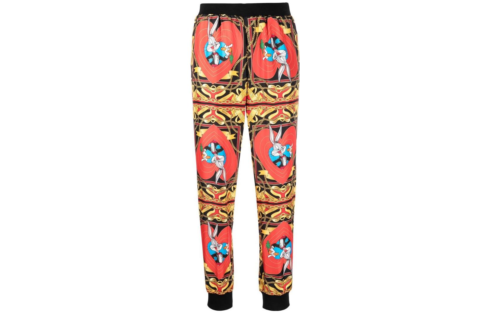 (Women) MOSCHINO Cartoon Print Jogger Pants Women’s Casual Multicolor. A0379-1050-1555