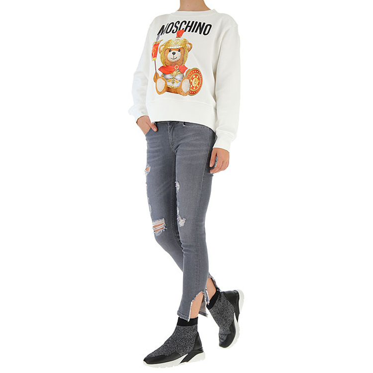 Shop (Women) Moschino Cartoon Roman Soldier Teddy Bear Print Sweatshirt V1702-5527-2002