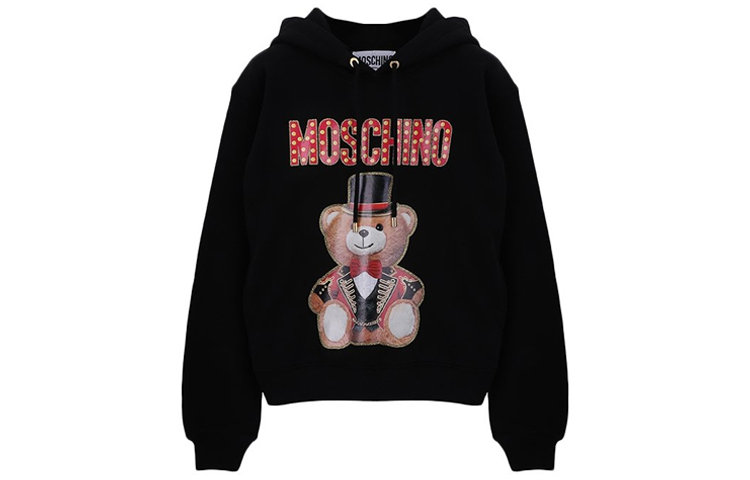 (Women) MOSCHINO Circus Bear Graphic Cartoon Sweatshirt Black -  Fashion. E-T1704-0527-2555