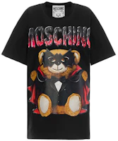 Order (W) MOSCHINO 惡魔蝙蝠泰迪熊印花黑色T恤 V0711-0540-1555