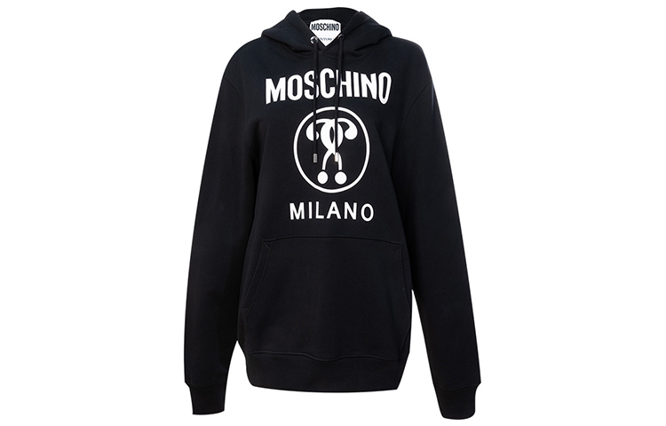(Women) MOSCHINO Double Question Mark Logo Hoodie Women’s Black A1717-5527-2555