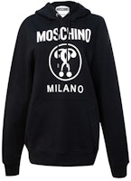 (Women) MOSCHINO Double Question Mark Logo Hoodie Women’s Black A1717-5527-2555 (Women) MOSCHINO Double Question Mark Logo Hoodie Women’s Black A1717-5527-2555