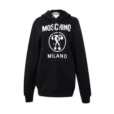 (Women) MOSCHINO Double Question Mark Logo Hoodie Women’s Black A1717-5527-2555