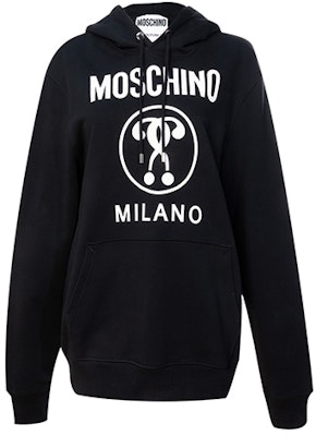 (W) 모스키노 더블 물음표 로고 후드티 여성용 블랙 A1717-5527-2555 Order (W) 모스키노 더블 물음표 로고 후드티 여성용 블랙 A1717-5527-2555
