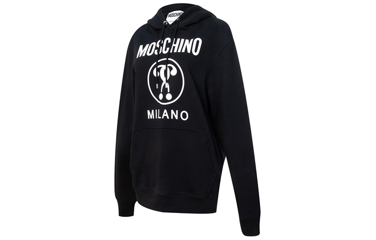 Shop (W) 모스키노 더블 물음표 로고 후드티 여성용 블랙 A1717-5527-2555