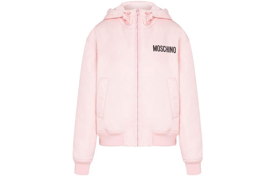 (Women) MOSCHINO FF23 Pink Teddy Bear Print Casual Hoodie for Women. A05285515