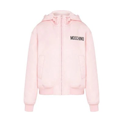 (Women) MOSCHINO FF23 Pink Teddy Bear Print Casual Hoodie for Women. A05285515