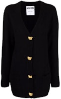 (Women) MOSCHINO FW21 Black Button-Up Knit Cardigan Sweater. A920-5505-0555 (Women) MOSCHINO FW21 Black Button-Up Knit Cardigan Sweater. A920-5505-0555