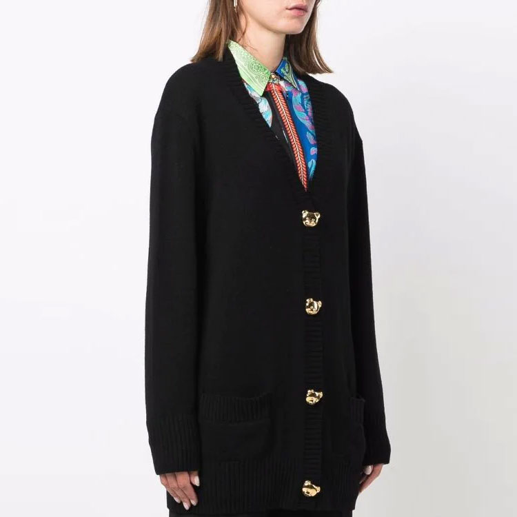 Purchase (W) MOSCHINO 2021秋冬黑色纽扣针织开衫毛衣. A920-5505-0555