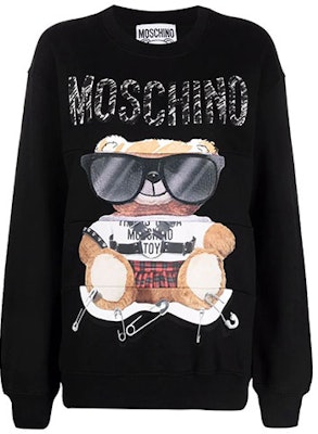(W) MOSCHINO FW21黑色卡通印花大Logo寬鬆版衛衣 17135-527A-3555 Order (W) MOSCHINO FW21黑色卡通印花大Logo寬鬆版衛衣 17135-527A-3555