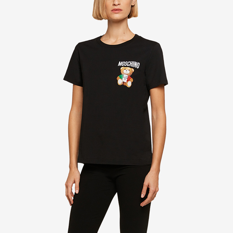 Lookbook (W) Moschino FW21 黑色泰迪熊印花圓領T恤 MAP211V0709-0540-1555