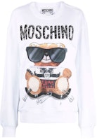 (Women) MOSCHINO FW21 Pattern Print Logo Long Sleeve Sweatshirt White. 17135-527V-3001 (Women) MOSCHINO FW21 Pattern Print Logo Long Sleeve Sweatshirt White. 17135-527V-3001