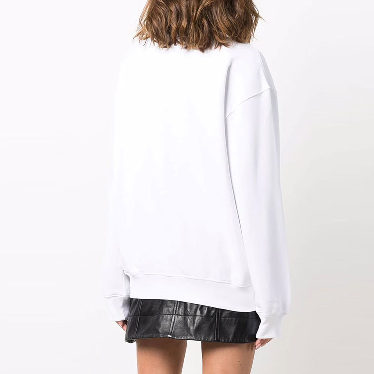 Shop (W) Sudadera Blanca Manga Larga con Estampado y Logo MOSCHINO FW21. 17135-527V-3001