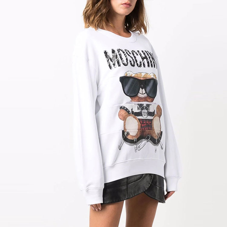 Purchase (W) Sudadera Blanca Manga Larga con Estampado y Logo MOSCHINO FW21. 17135-527V-3001