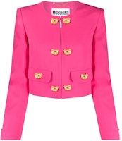 (Women) MOSCHINO FW21 Pink Single-Breasted Cropped Jacket. A0505-5525-0217 (Women) MOSCHINO FW21 Pink Single-Breasted Cropped Jacket. A0505-5525-0217