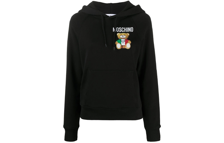 Order (Women) Moschino FW21 Black Hoodie with Cartoon Bear Print MAP211A1711-0527-1555