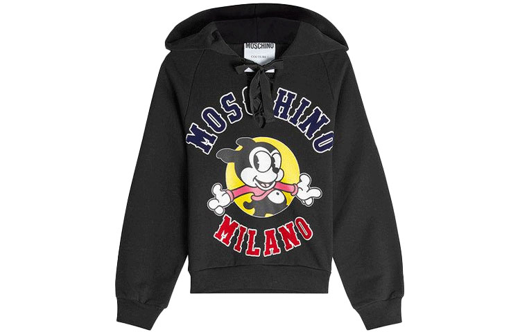 (Women) MOSCHINO FW21 Mickey Mouse Print Cartoon Sweatshirt Women’s Black A1709-0527-3555