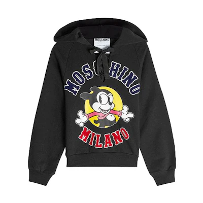 (Women) MOSCHINO FW21 Mickey Mouse Print Cartoon Sweatshirt Women’s Black A1709-0527-3555
