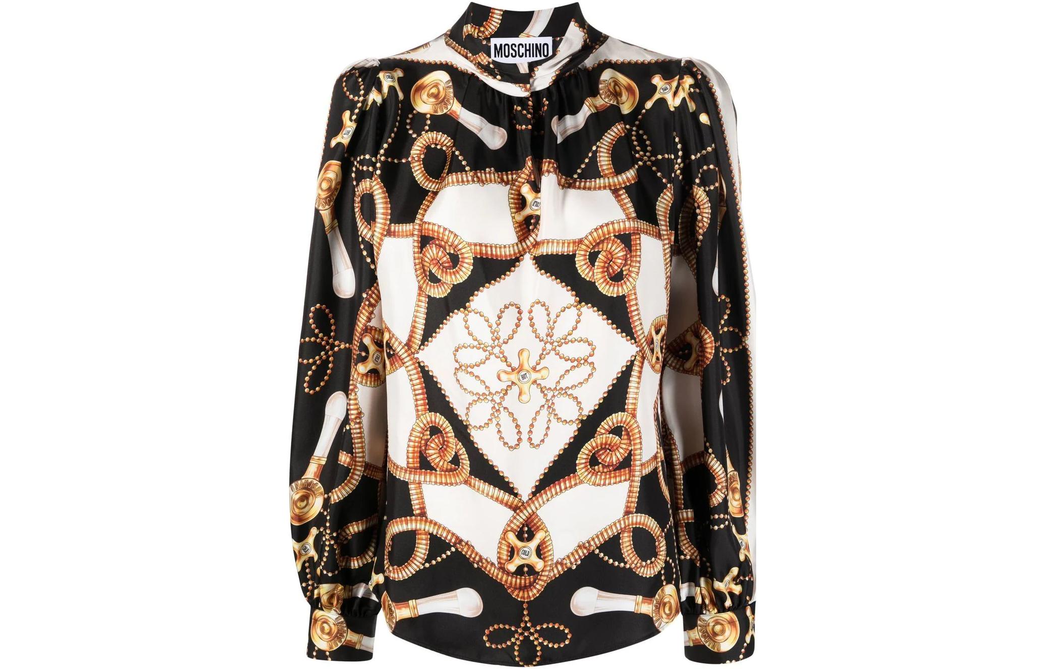 (Women) MOSCHINO FW22  Baroque Print Long Sleeve Shirt Multicolor J0202-5456-1555