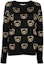 Order (W) 모스키노 FW22 블랙 베어 프린트 울 풀오버 스웨터. V0921-5401-1555