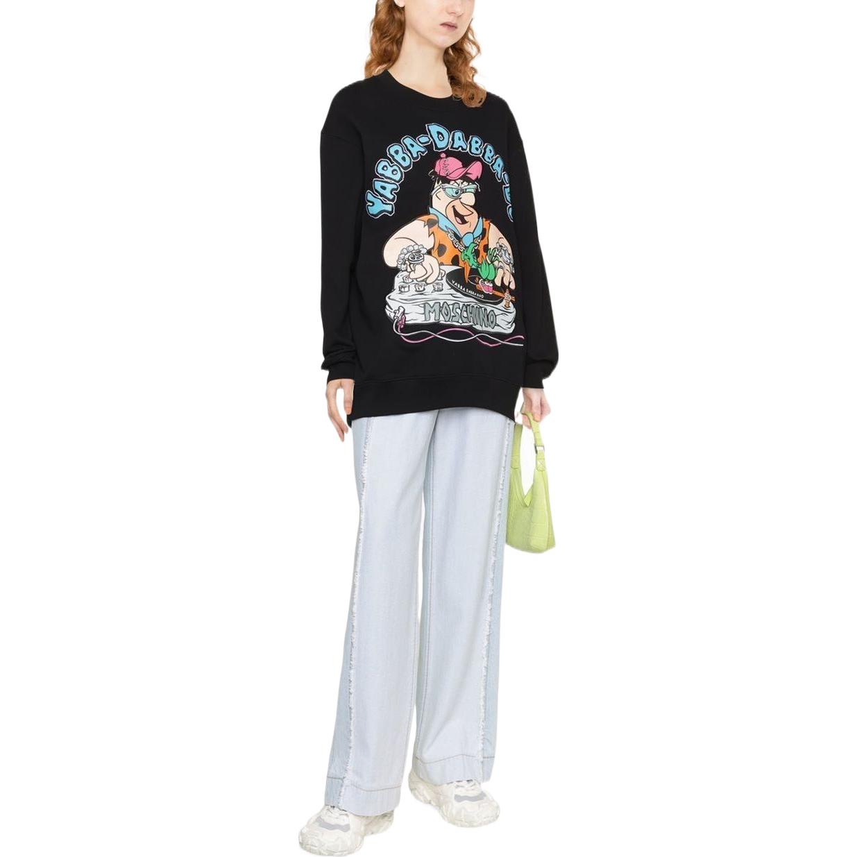(Women) MOSCHINO FW22  Black Cotton Cartoon Print Crewneck Sweatshirt. A1799-6028-1555 圖 3