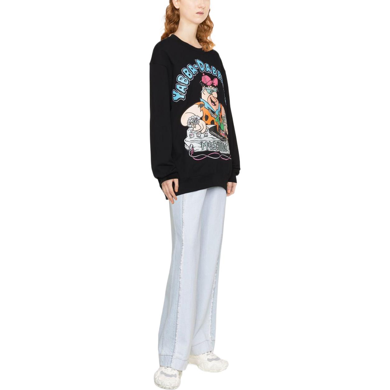 (Women) MOSCHINO FW22  Black Cotton Cartoon Print Crewneck Sweatshirt. A1799-6028-1555 圖 5