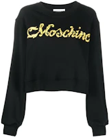 (Women) MOSCHINO FW22 Black Crewneck Sweatshirt with Solid Logo Print. A1702-5428-3555 (Women) MOSCHINO FW22 Black Crewneck Sweatshirt with Solid Logo Print. A1702-5428-3555