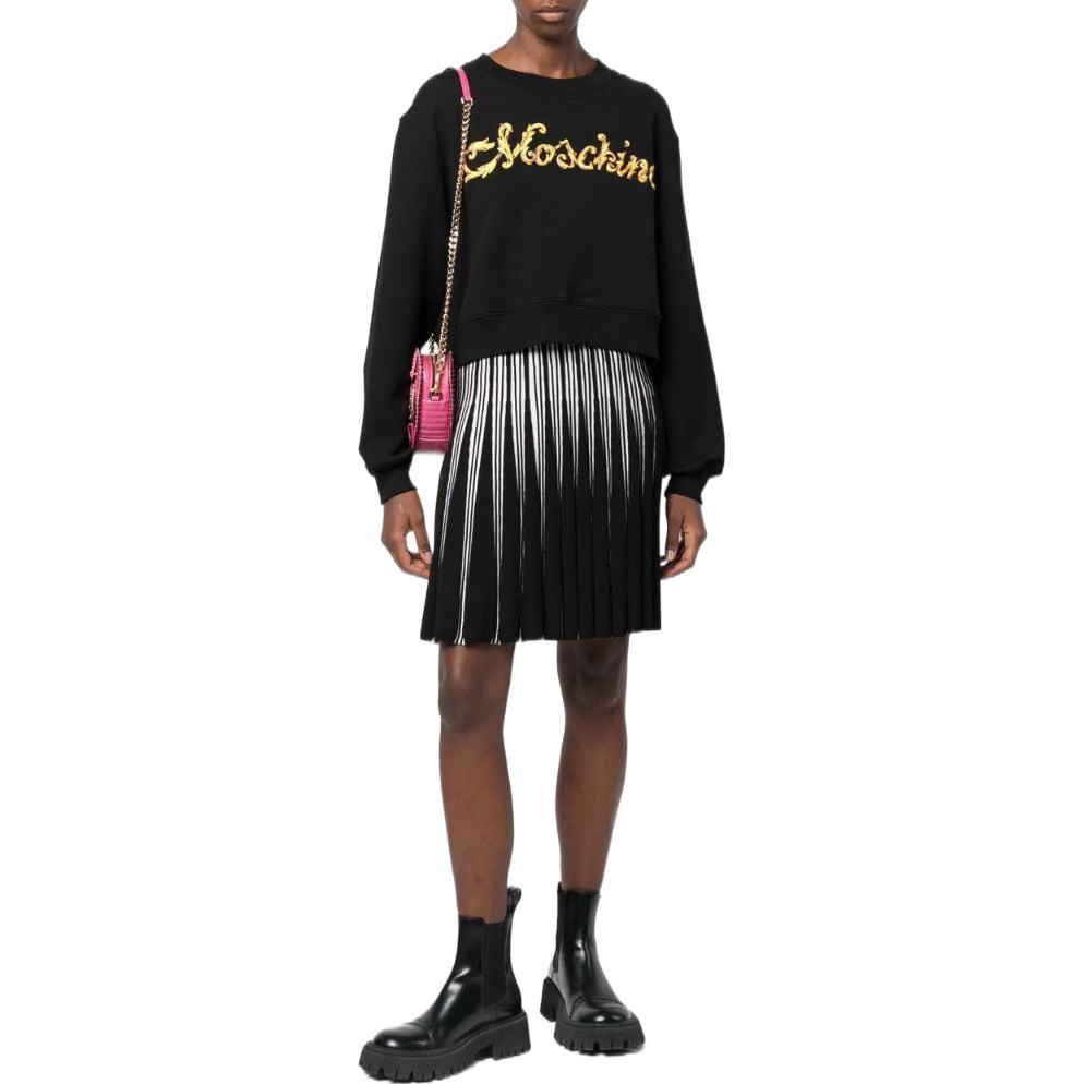 (Women) MOSCHINO FW22  Black Crewneck Sweatshirt with Solid Logo Print. A1702-5428-3555 圖 3