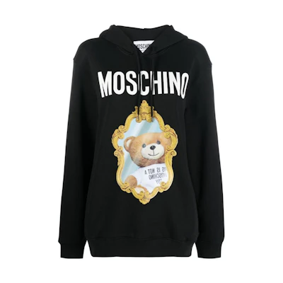 (Women) MOSCHINO FW22 Black Letter Print Hoodie V171254287555
