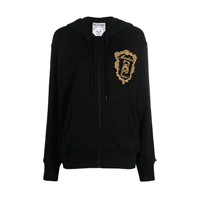 (Women) MOSCHINO FW22 Black Teddy Bear Zip-Up Hoodie Jacket. V1708-5528-1555