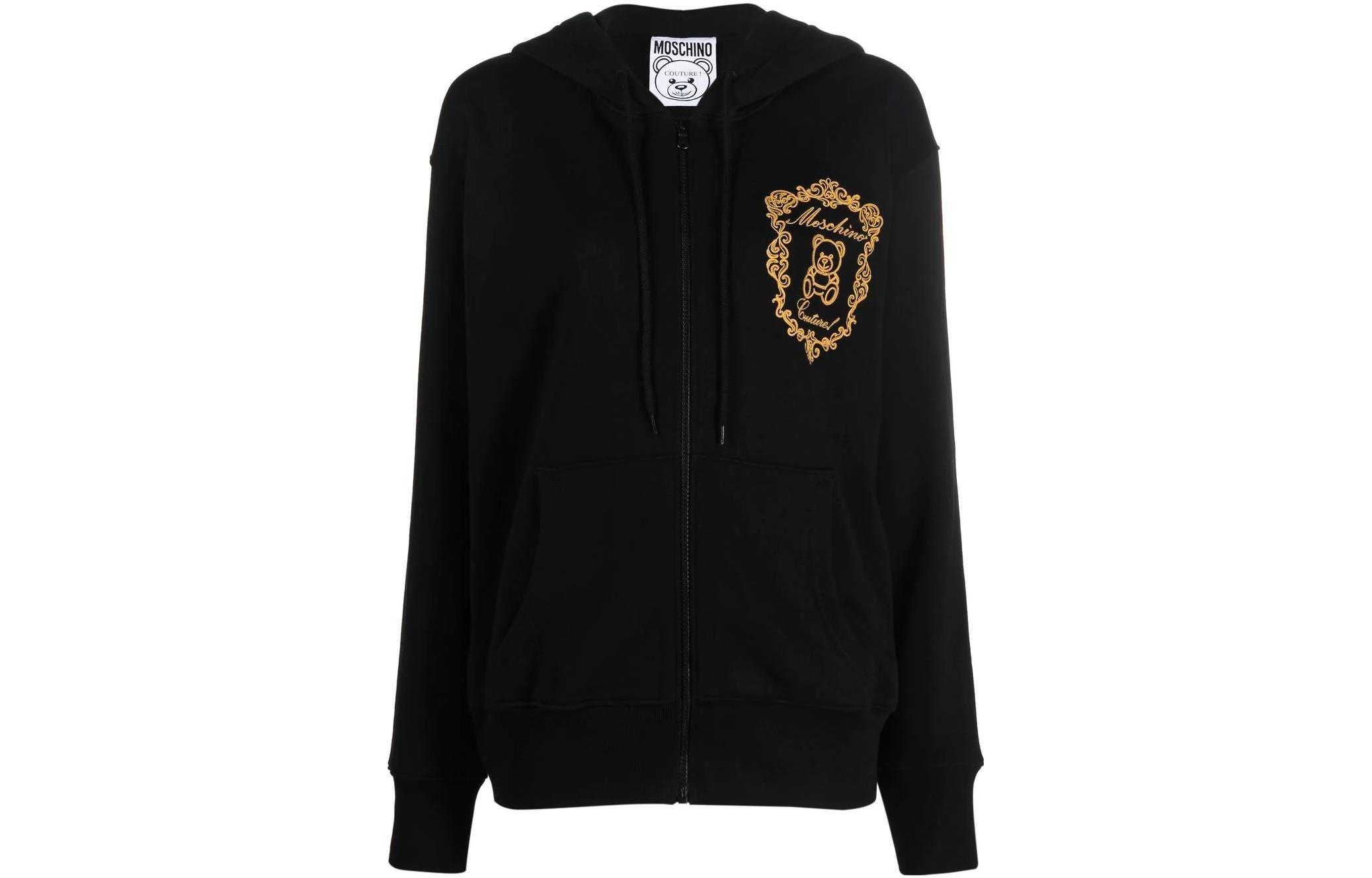 Order (W) MOSCHINO FW22 黑色小熊拉鍊連帽外套夾克。 V1708-5528-1555