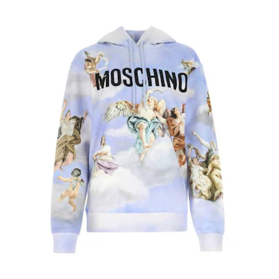 (Women) MOSCHINO FW22 Purple Cartoon Print Sweatshirt with Logo Design. A1710-5427-1291