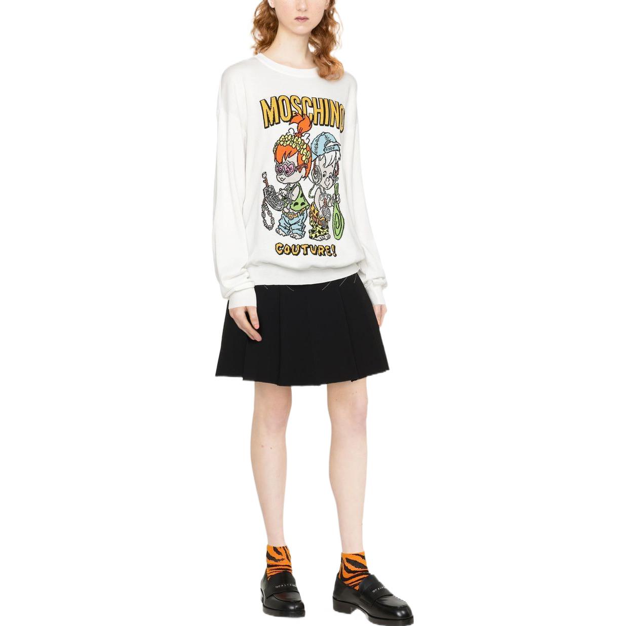 Lookbook (W) Jersey Blanco MOSCHINO FW22 Logo Dibujos Animados. A0990-6000-1002