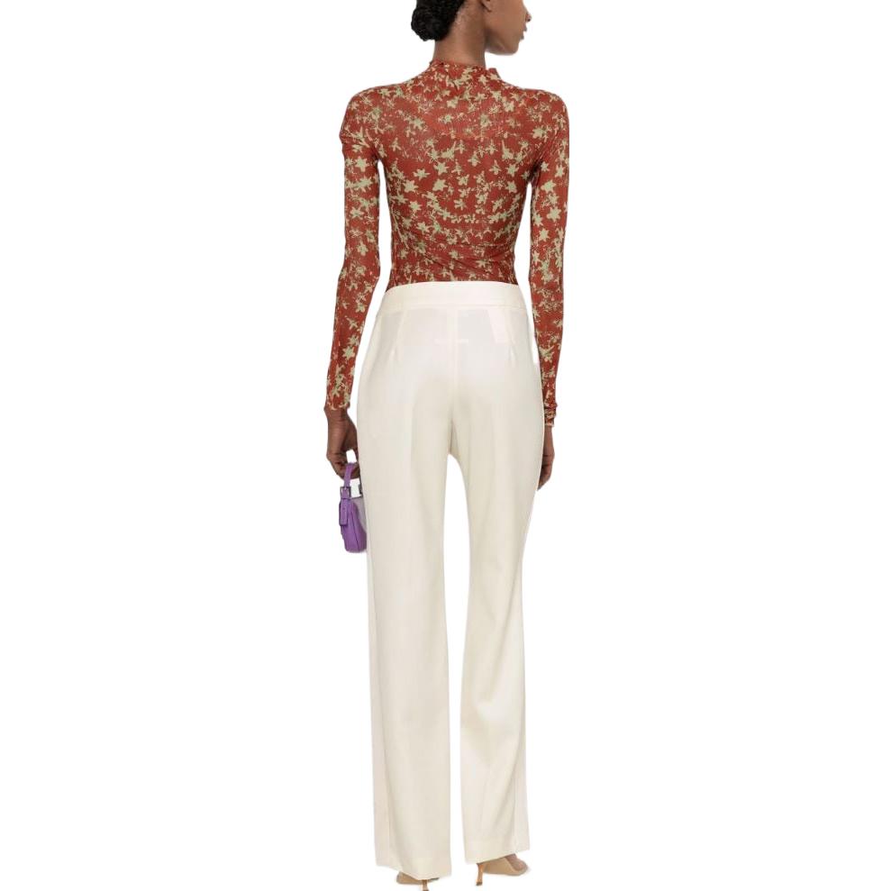 Shop (W) 모스키노 FW22 화이트 메탈릭 디테일 스트레이트 팬츠. J030154200005